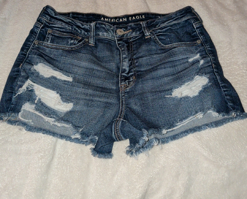 American Eagle Outfitters Ripped Blue Denim Shorts